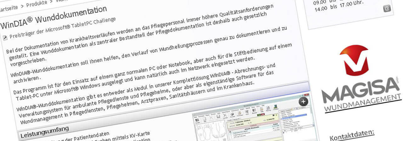 Dokumentation des gesamten Wundverlaufes in Wort und Bild - MAGISA